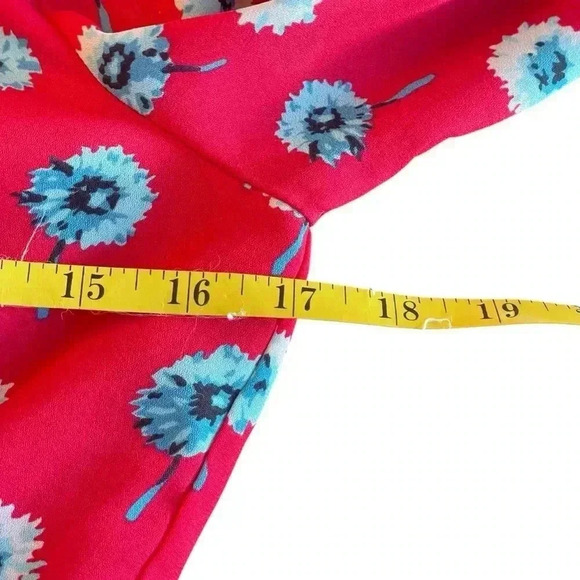 J Crew Dandelion Print Long Sleeve Dress Womens 2 Ruffle Elastic Cuff & Waist - Picture 15 of 15